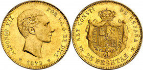 1879*1879. Alfonso XII. EMM. 25 pesetas. (AC. 74). Bella. 8,06 g. EBC.