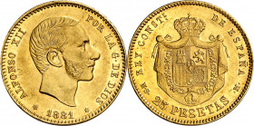 1881*1881. Alfonso XII. MSM. 25 pesetas. (AC. 82). Bella. 8,06 g. EBC.