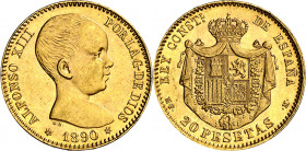 1890*1890. Alfonso XIII. MPM. 20 pesetas. (AC. 114). 6,43 g. EBC.