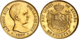 1887*1961. Franco. MPM. 20 pesetas. (AC. 170). Acuñación de 800 ejemplares. 6,45 g. S/C-.