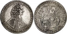Austria. Olmutz. 1722. Wolfgang von Schrattenbach. 1 taler. (Kr. 414). Rara. AG. 28,19 g. MBC+.