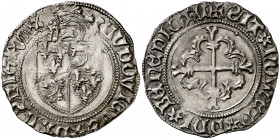 Francia. Luis II (futuro Luis XI) (1440-1456). Gros du roi à l'écu de France et Dauphiné. (D. 2514 var) (P.A. 4983 var) (Bd. 1096 var). Atractiva. Rar...