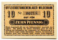 Germany - Empire Saxony, Wildemann 10 Pfennig 1914 - 1918 (ND) Lagergeld
Tie.12; # 00718; Offizier-Gefangenenlager Wildemann (officer's camp); UNC