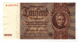 Germany - Third Reich 1000 Reichsmark 1936 
P# 184; N# 208960; # A 269594; UNC