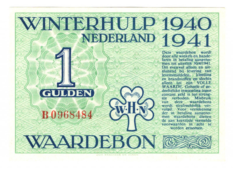 Germany - Third Reich Nederland Winterhelp 1 Gulden 1940 - 1941 Green Color
P# ...