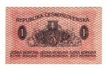 Czechoslovakia 1 Korun 1919 
P# 6a; N# 207298; # 167; Rare condition; UNC