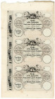 Austria Raudnitz 3 x 10 Krejcar 1849 Uncutted Sheet of Notes
A.J. Morawetz & Sohn in Raudtitz; XF