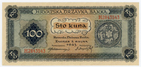 Croatia 100 Kuna 1943 
P# 11a; N# 205085; # H2843543; UNC