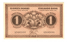 Finland 1 Mark 1918 
P# 35; N# 214691; # 10490689; UNC