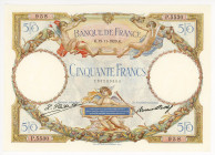 France 50 Francs Luc Olivier Merson 1929 
P# 77a; N# 206527; # P.5530 958; XF+, Crispy