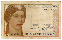 France 300 Francs 1939 (ND)
P# 87a; N# 206010; #0596343; F+