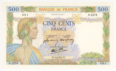 France 500 Francs 1941 
P# 95a; N# 205898; # O.2279 601; UNC