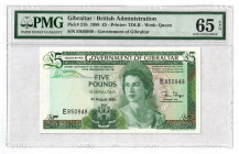 Gibraltar 5 Pounds 1988 PMG 65 EPQ
P# 21b; N# 214350; # E 850948; UNC