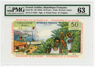 French West Indies 50 Francs 1964 (ND) PMG 63
P# 9b; N# 210925; # E.2 74432