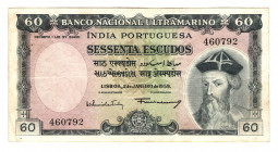 Portuguese India 60 Escudos 1959 
P# 42; N# 215786; # 460792; VF+