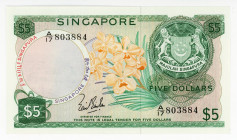 Singapore 5 Dollars 1967 (ND)
P# 2a; N# 208124; # A/17 803884; UNC