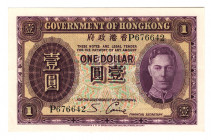 Hong Kong 1 Dollar 1936 (ND)
P# 312; N# 243743; # P 676642; Georg VI; XF-AUNC