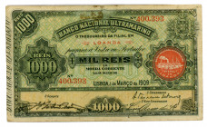 Angola 1000 Reis 1909 
P# 27; N# 217232; #400,393; LOANDA; F