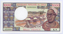 Congo 1000 Francs 1982 
P# 3e; N# 258184; #K.9 020905986; UNC