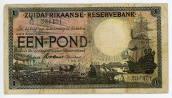 South Africa 1 Pound 1922 
P# 75; N# 231761; #A/12 231431; VF