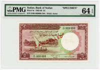 Sudan 5 Pounds 1962 Specimen PMG 64
P# 9as; N# 286939; # D/00 000000