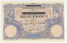 Tunisia 1000 Francs 1942 - 1943 (ND)
P# 31; N# 243249; # 380; UNC-
