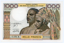 West African States 1000 Francs 1980 - 1981 (ND)
P# 103An; N# 210489; # 97702; UNC
