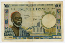 West African States Burkina Faso 5000 Francs 1961 (ND) C
P# 304Ci; N# 270767; #R1400 751; VF