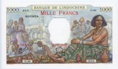 New Caledonia 1000 Francs 1940 - 1965 (ND) Specimen
P# 43s; # 00000000; UNC