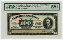 Canada Quebec 100 Dollars 1922 B Specimen PMG 58
P# S875s; G. Amyot