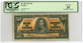 Canada 50 Dollars 1937 PCGS CURRENCY 20
BC# 26b; N# 201725; #B/H 2656497; VF