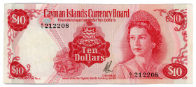 Cayman Islands 10 Dollars 1971 (1972)
P# 3; N# 239441; #A/1 212208; VF