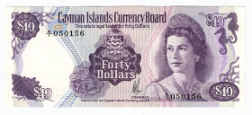 Cayman Islands 40 Dollars 1974 
P# 9; UNC