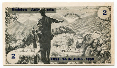 Cuba Revolution 2 Pesos 1958 
# 58273; 5th Anniversary of the start of the Cuban Revolution; AUNC