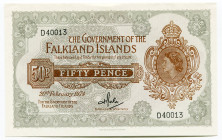 Falkland Islands 50 Pence 1974 
P# 10b; N# 202509; # D40013; UNC