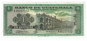 Guatemala 1 Quetzal 1968 
P# 52e; N# 204593; # A 4623733 Z; UNC