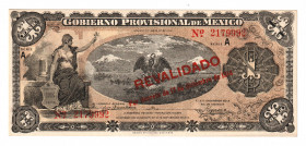Mexico Gobierno Provisional 1 Peso 1914 
P# S701b; N# 204057; # 2179992;UNC