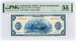 Netherlands Antilles 2 1/2 Gulden 1964 PMG 55
P# A1b; N# 213944; #B178447; AUNC
