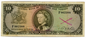 Trinidad & Tobago 10 Dollars 1964 
P# 28b; N# 314333; #F902388; Signauture: A. N. McLeod; F
