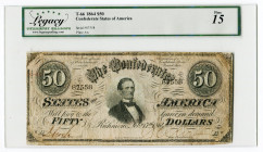 United States Confederate States of America 50 Dollars 1864 LCG 15
T-66; N# 231834; # 87558; F