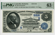 United States Louisville 5 Dollars 1882 S PMG 63
Fr# 537; # K36929 / 57117 pp L