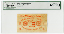 United States California, San Gabriel Valley 1 Wooden Agora 1973 LCG 66 PPQ
Israel Numesmatic Society; 25th Anniversary of Israel; UNC