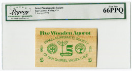 United States California, San Gabriel Valley 5 Wooden Agorot 1973 LCG 66 PPQ
Israel Numesmatic Society; 25th Anniversary of Israel; UNC
