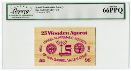 United States California, San Gabriel Valley 25 Wooden Agorot 1973 LCG 65 PPQ
Israel Numesmatic Society; 25th Anniversary of Israel; UNC