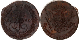 Russia 5 Kopeks 1766 ЕМ NGC MS 62 BN
Bit# 612; Copper