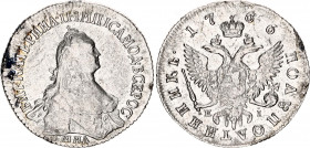 Russia Polupoltinnik 1766 MMД EI
Bit# 142; Silver 5.63g; 1 Rouble by Petrov; XF