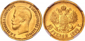 Russia 10 Roubles 1899 ФЗ NGC MS 61
Bit# 6; Gold (.900) 8.60 g., UNC, mint luster.