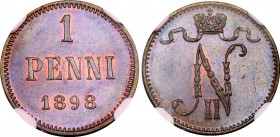 Russia - Finland 1 Penni 1898 NGC MS 64 BN
Bit# 459; Copper