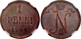 Russia - Finland 1 Penni 1904 NGC MS 64 BN
Bit# 465; Copper