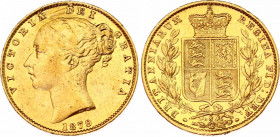 Australia 1 Sovereign 1879 S
KM# 6, N# 24198; Gold (.917) 7.95 g., 21.5 mm.; Victoria; Sydney Mint.; XF-